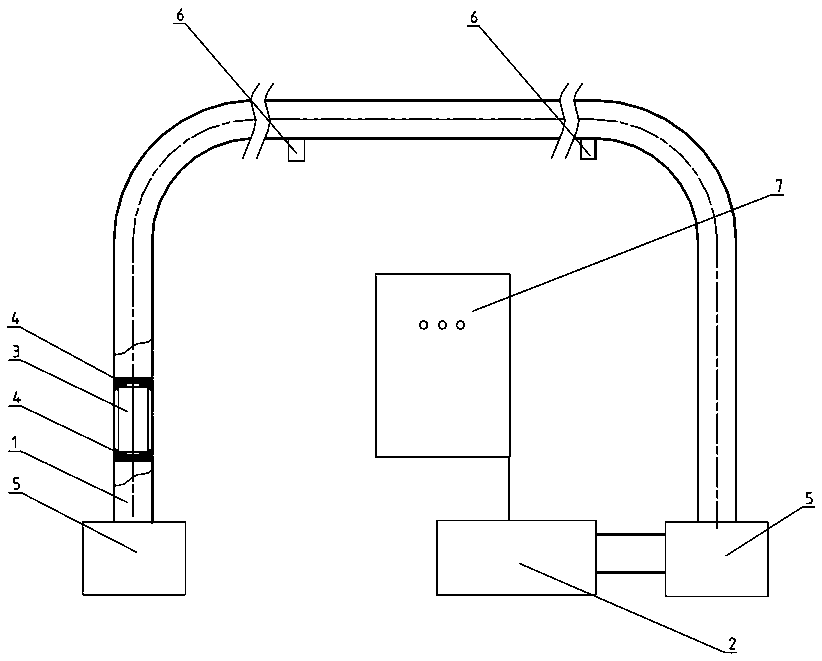 Material pneumatic conveying system driven by multiple piston sheaths