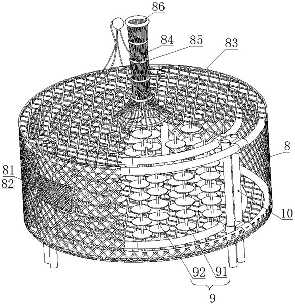 Sea cucumber seabed culture net cage