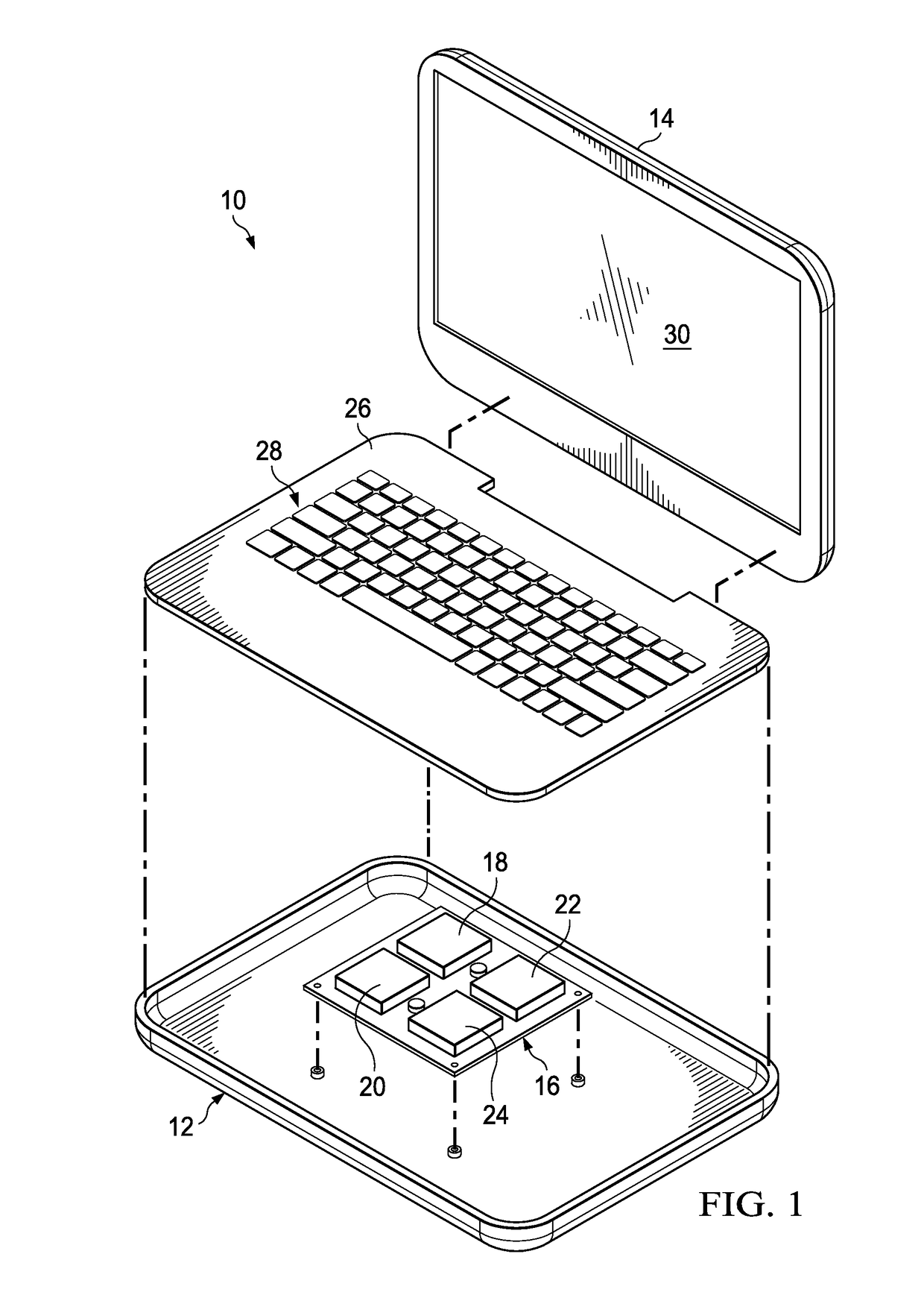 Low profile information handling system keyboard