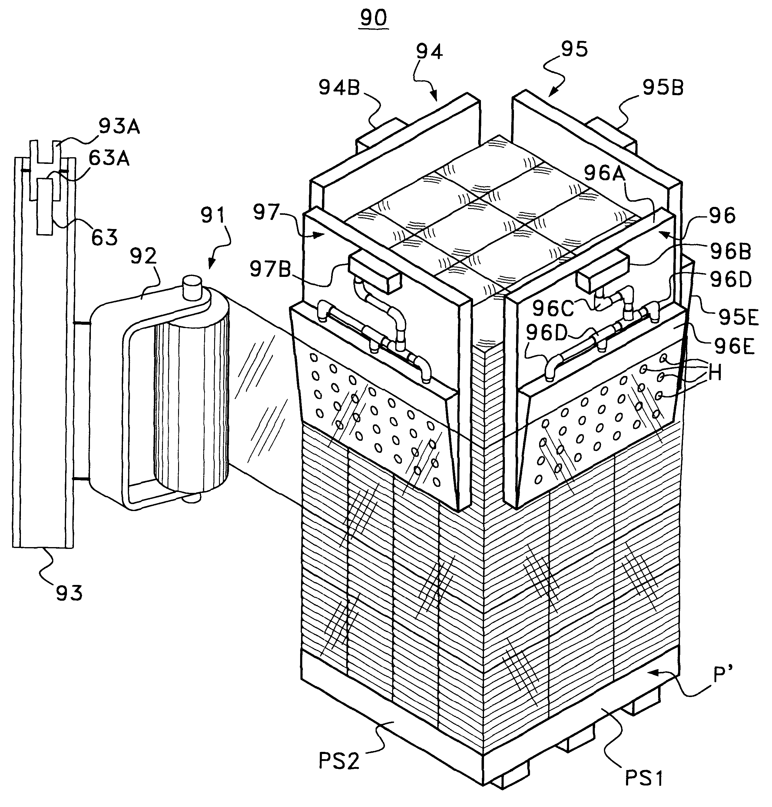 Method and apparatus for wrapping palletized bundles