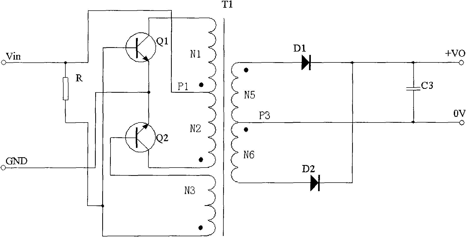 Micropower power supply converting circuit