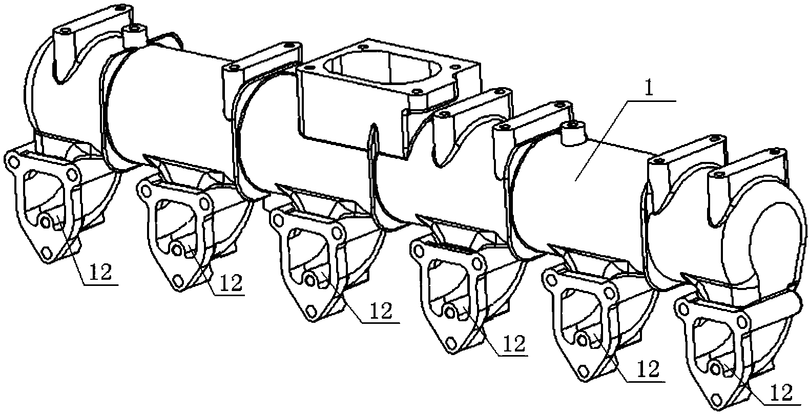 Multi-point injection intake pipe of gas engine