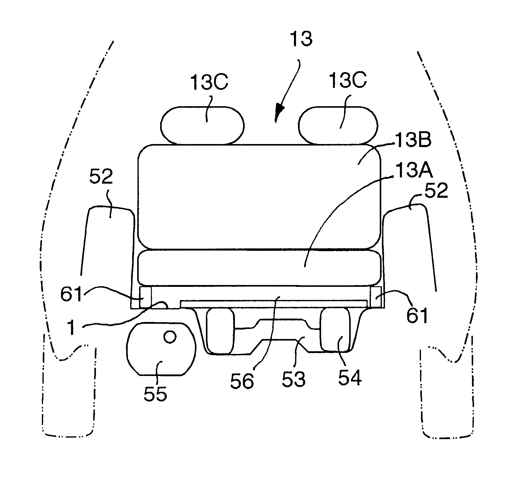 Rear body structure for vehicle