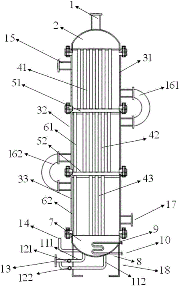 A kind of through-flow condensing heat exchanger and its heat exchanging method