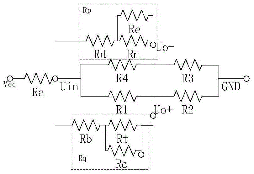 A silicon pressure sensor temperature drift compensation circuit and circuit construction method