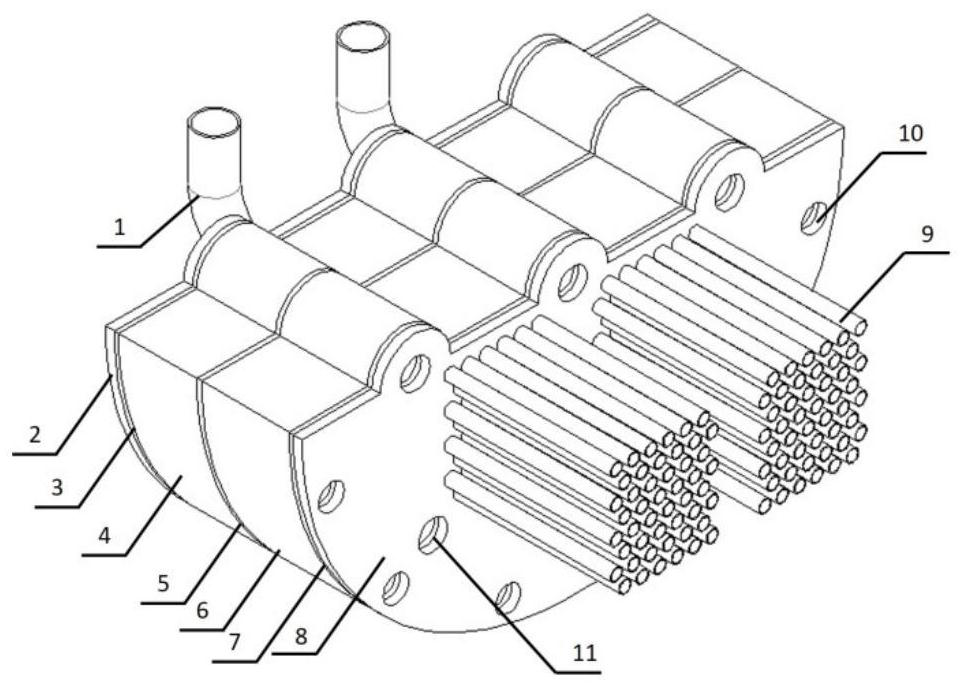 Refrigerant flow equalizing device for shell-and-tube heat exchanger