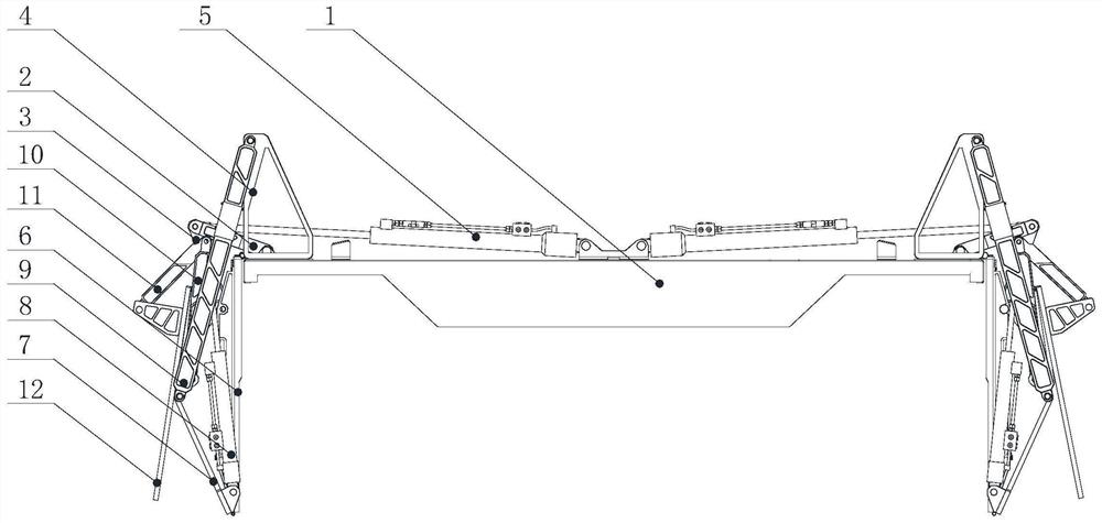 A segmented radar protection frame automatic deployment and retraction device