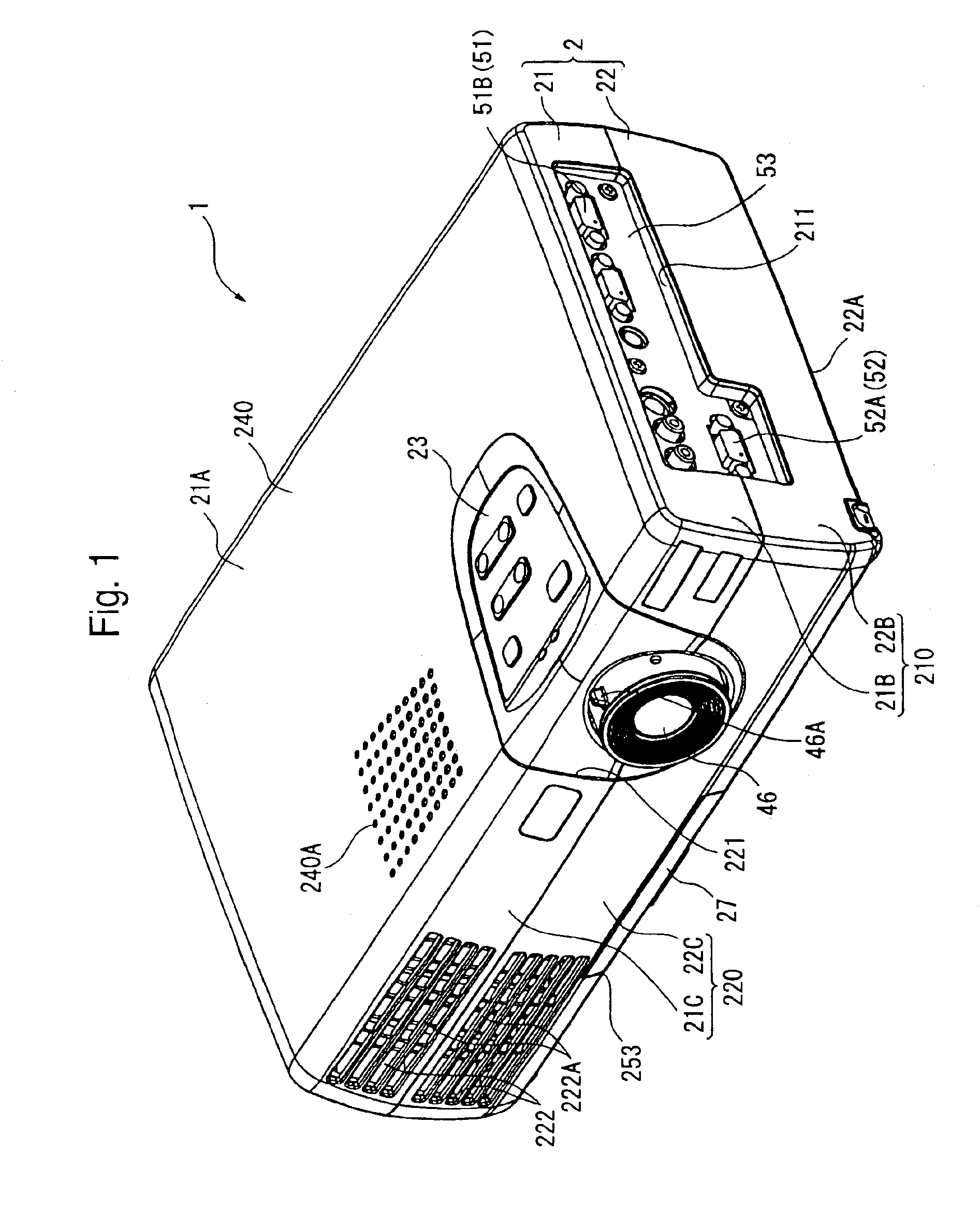 Axial-flow fan and projector provided with the same
