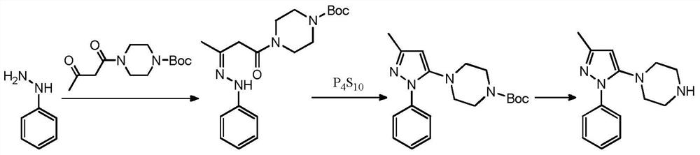 A kind of safe preparation method of 1-(3-methyl-1-phenyl-1h-pyrazol-5-yl)piperazine