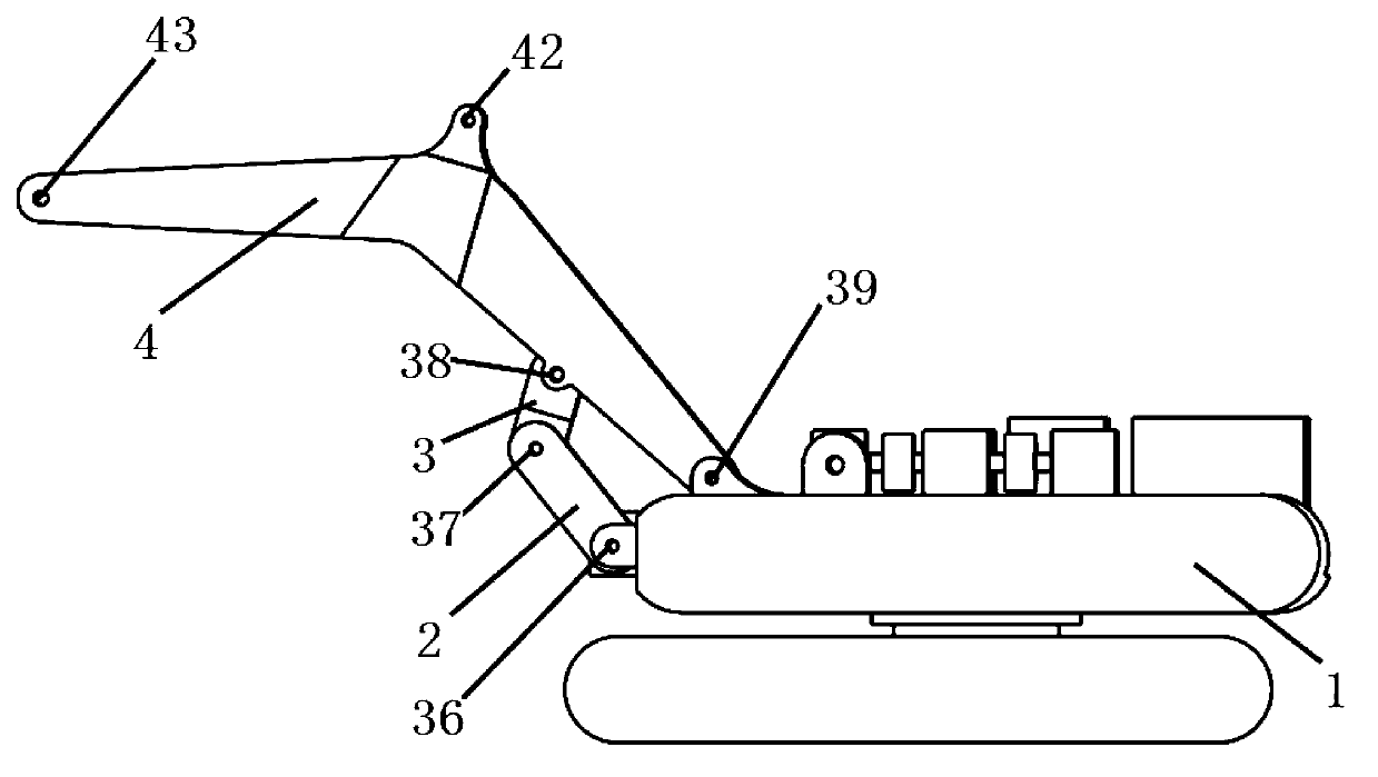 Discrete limited variable-speed input multiple-freedom-degree controllable mechanism type excavator
