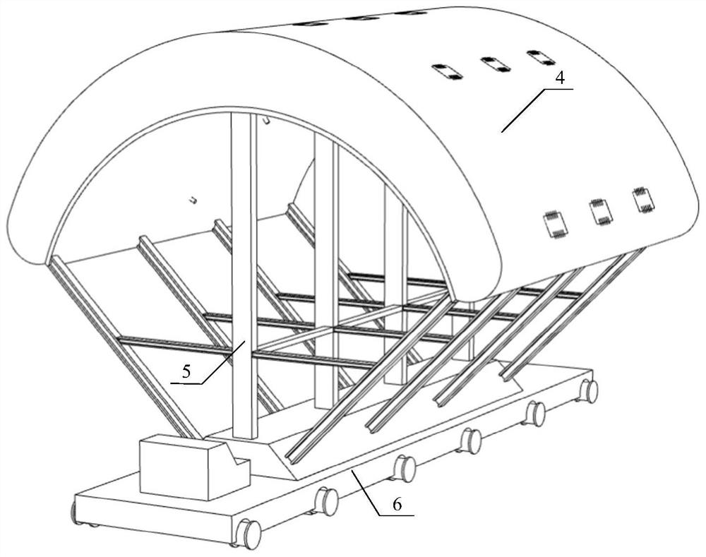 Movable shield tunnel temporary reinforcing platform