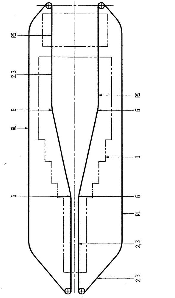 Transport system, in particular transverse stretching systems