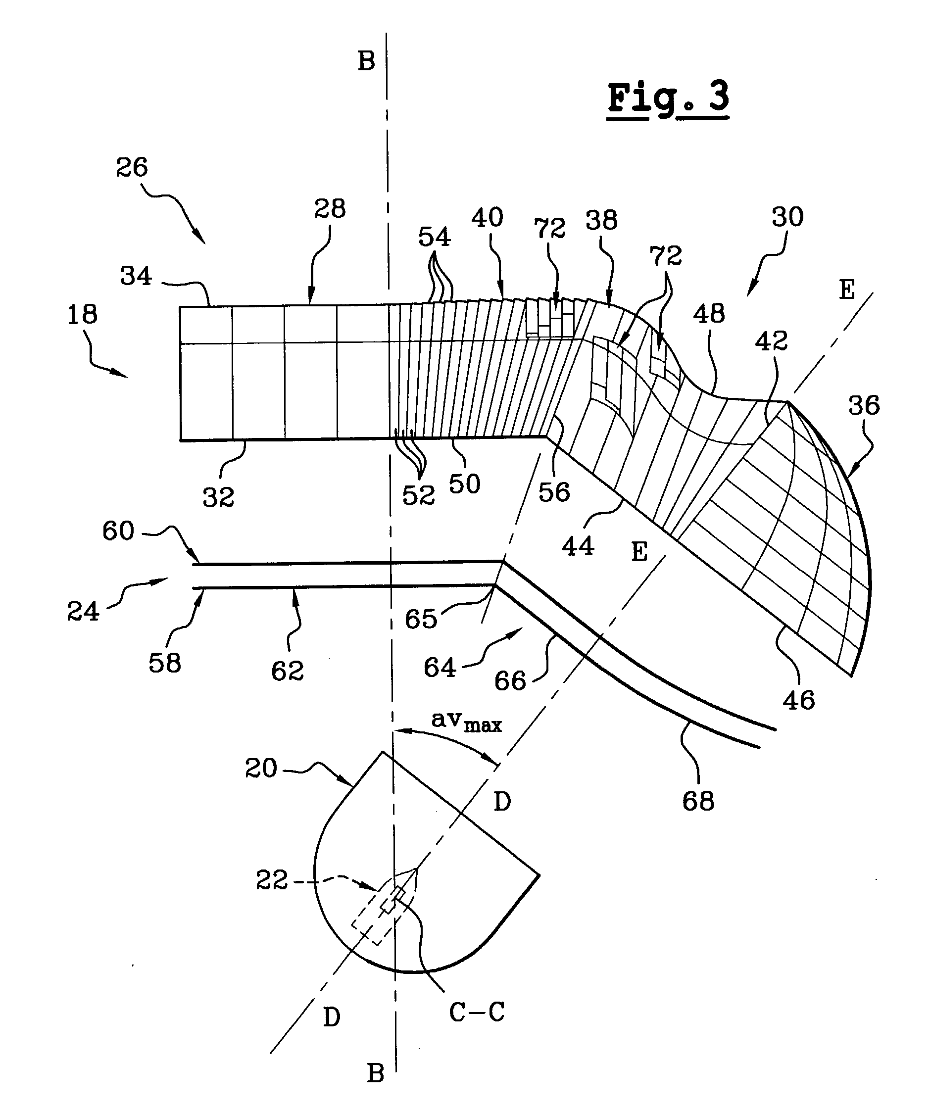 Headlight having a pivoting elliptical reflector and a fixed lens, for producing an offset or verge beam