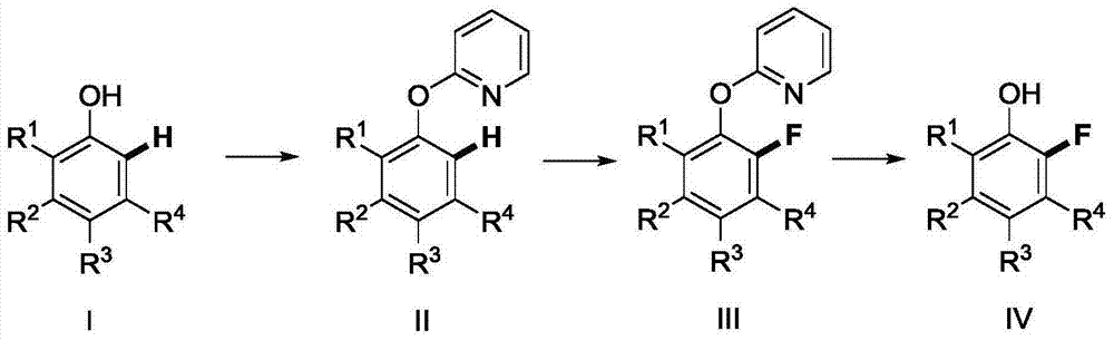 Method for synthetizing 2-fluoro phenol compound