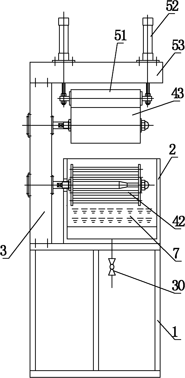 Sizing machine for producing continuous carbon fibers