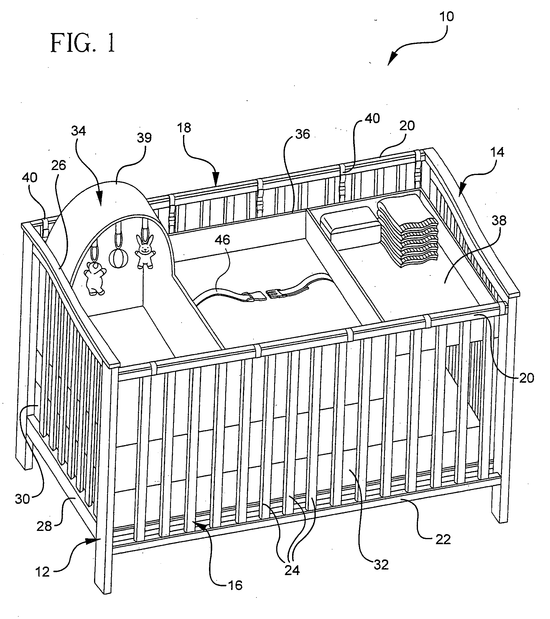 Crib and bassinet assembly