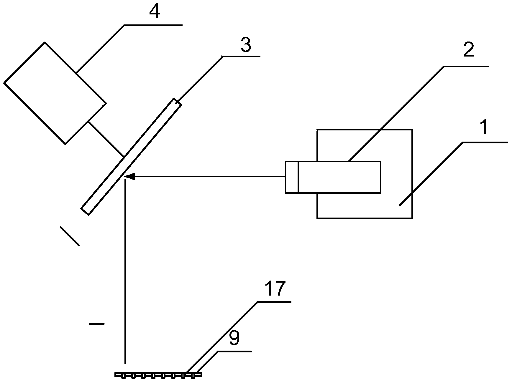 Plane mirror reflection based micro-cantilever deflection detecting system of micro-cantilever array sensor and detecting method