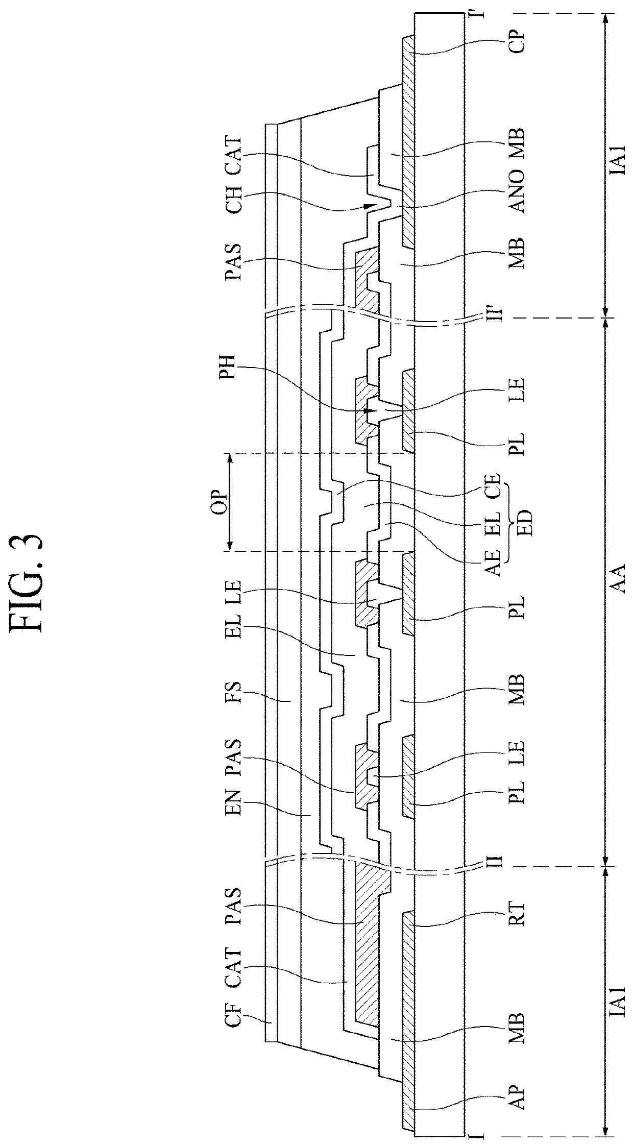 Electroluminance lighting device having high aperture ratio