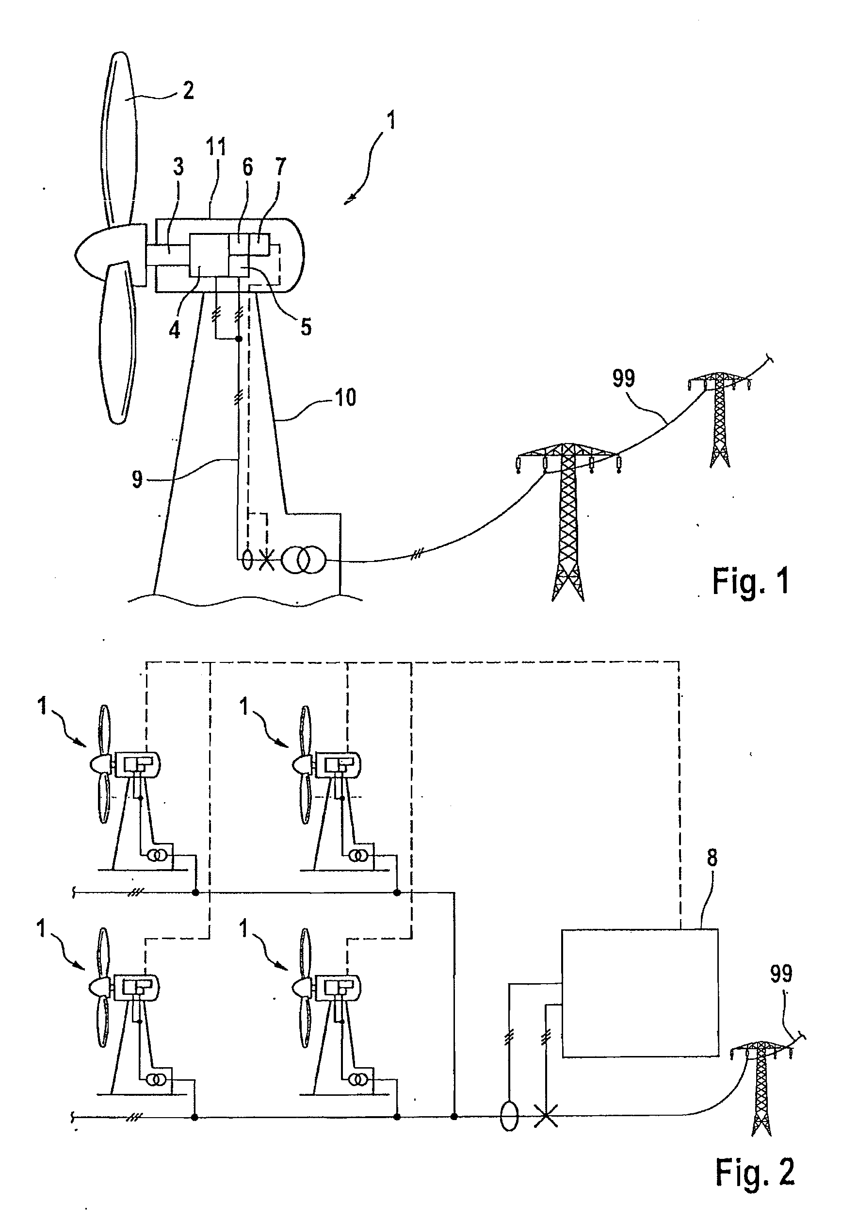 Wind energy installation with negative sequence system regulation and operating method