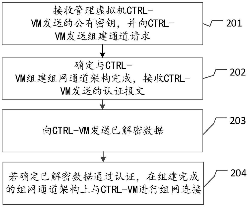 Method, device and system for automatic establishment of virtual networking