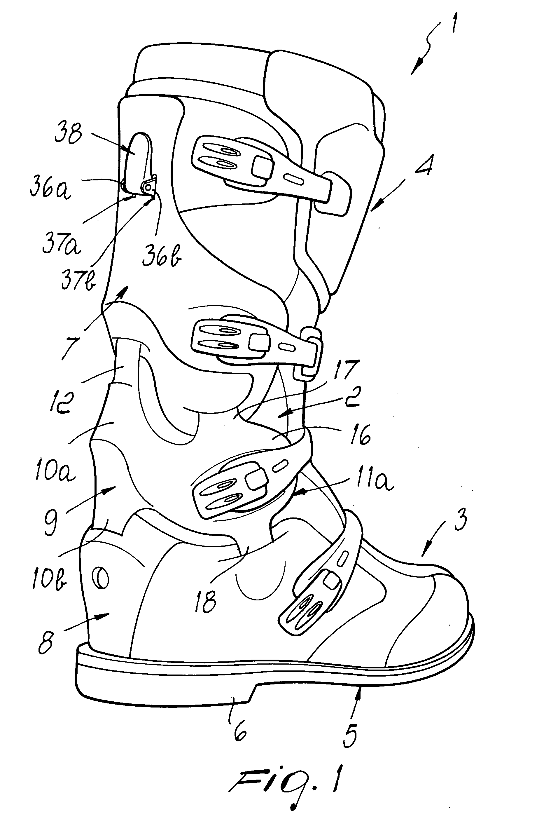 Flex control device particularly for a motocross boot