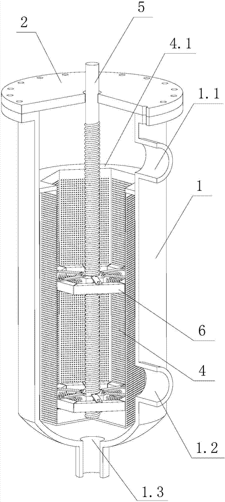 Self-adjusted scraper plate type backwash filter for ocean nuclear power platform
