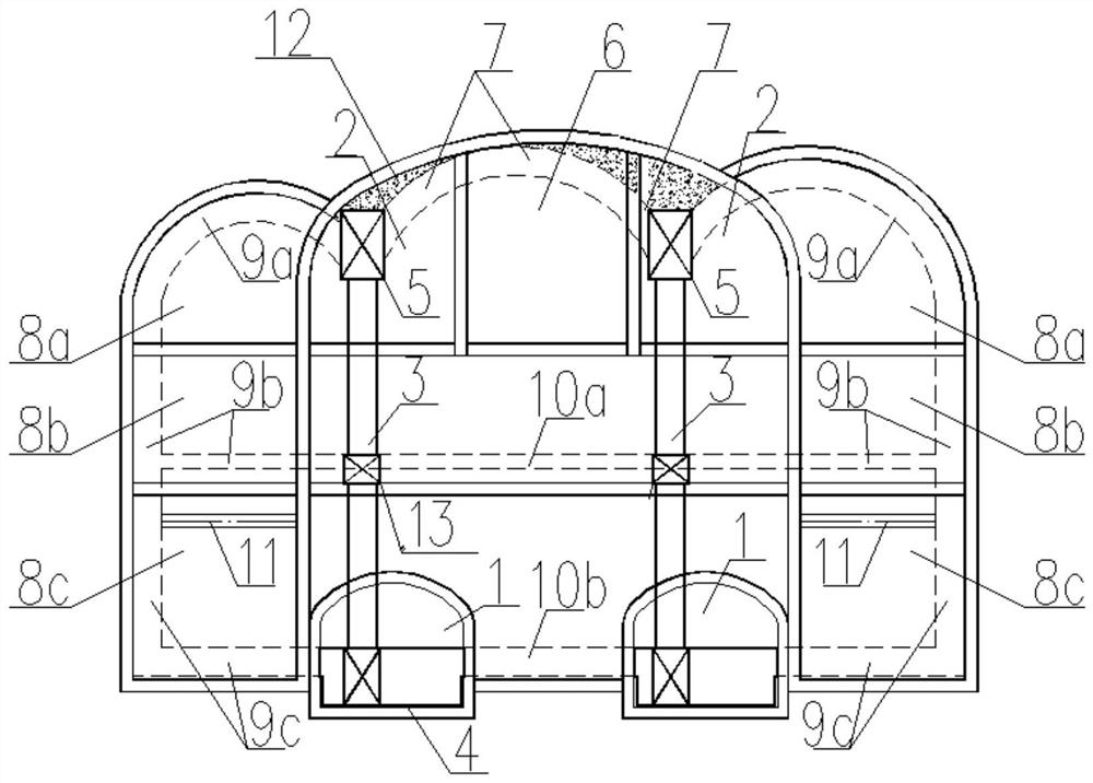 Underground engineering multi-span multi-layer tunnel excavation method