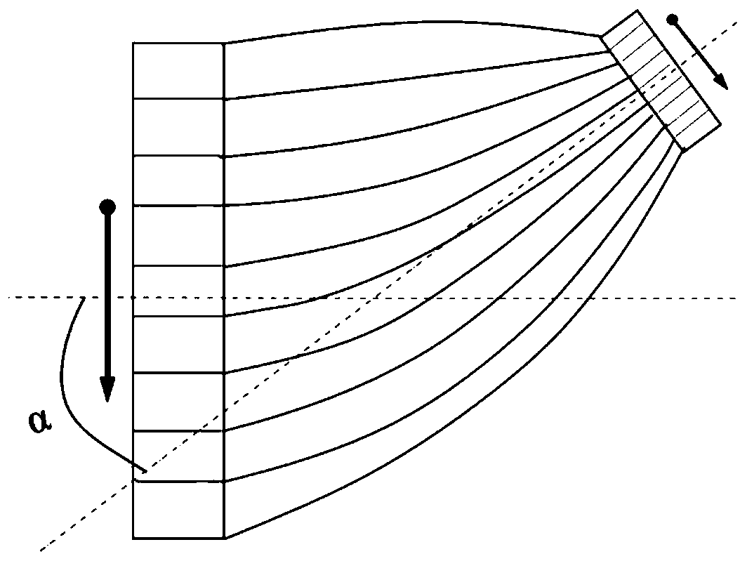 Double-straight-area bent optical fiber cone and application thereof