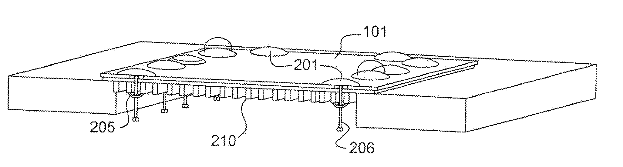 Portable flexible sealing device for grated openings