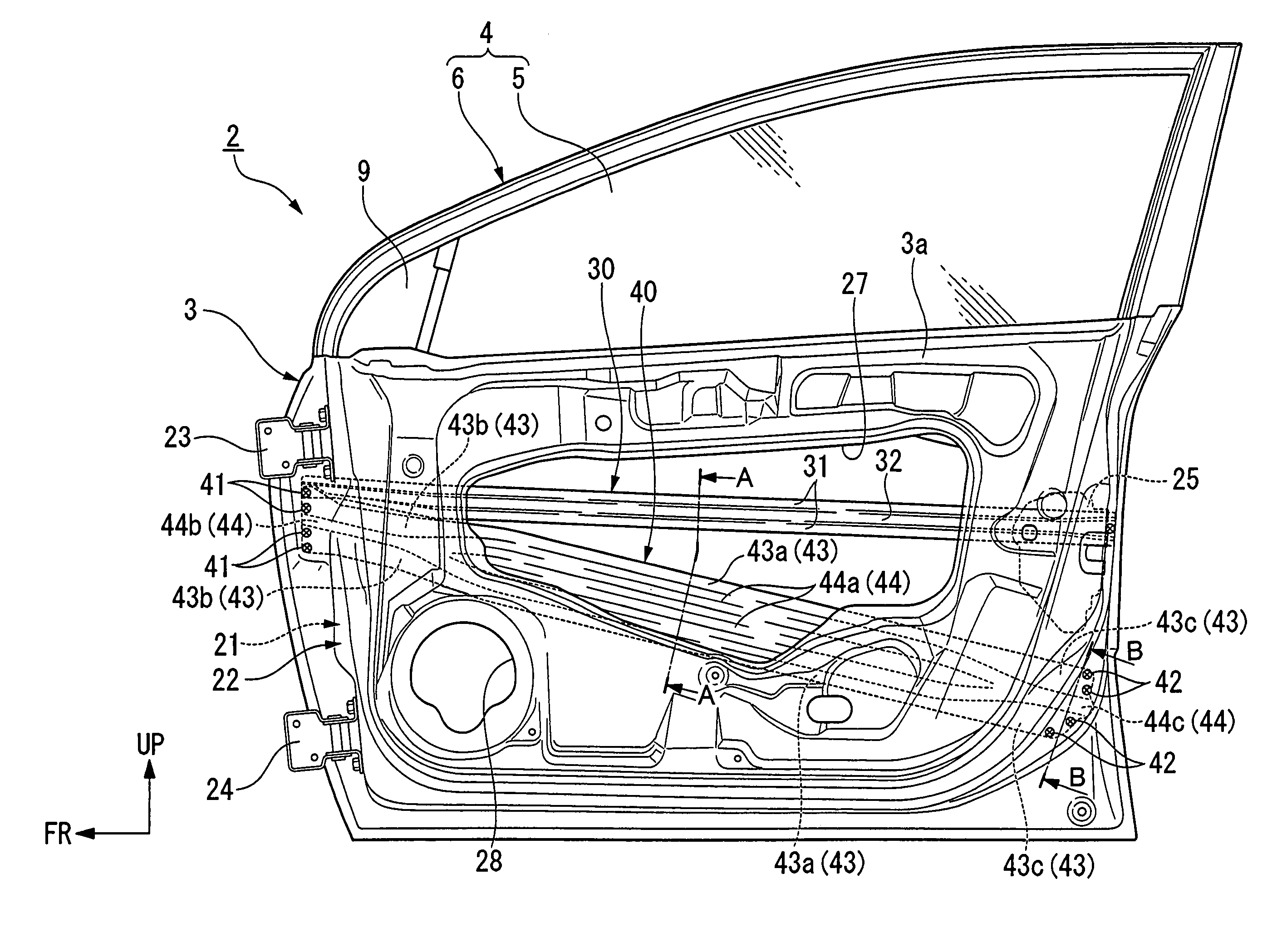 Press-molded door beam for a vehicle, having a longitudinal groove part protruding at the beam end