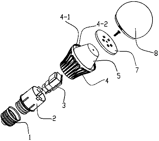 LED lamp manufactured by imitating illuminating angle of incandescent lamp
