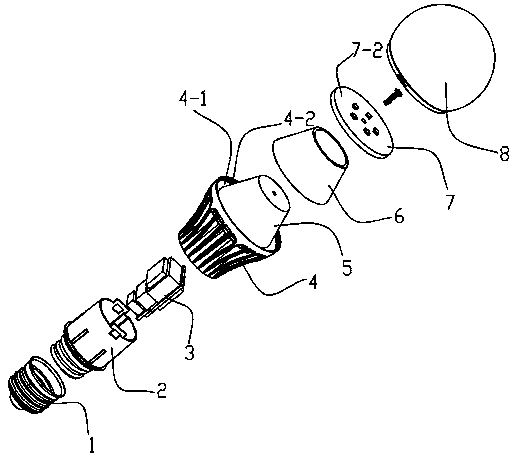 LED lamp manufactured by imitating illuminating angle of incandescent lamp