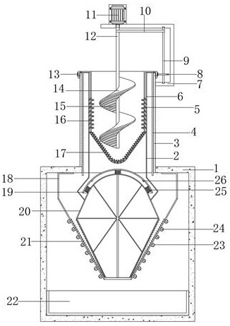 Crushing device for food detection based on chromatographic analysis method