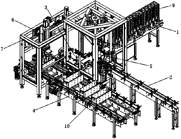 Combined box filling machine of battery assembly line