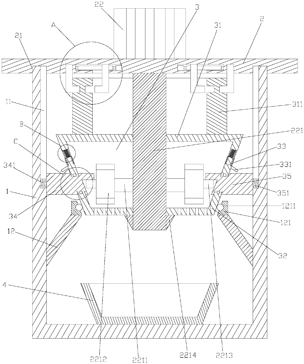 Raw material screening equipment for biological pharmacy