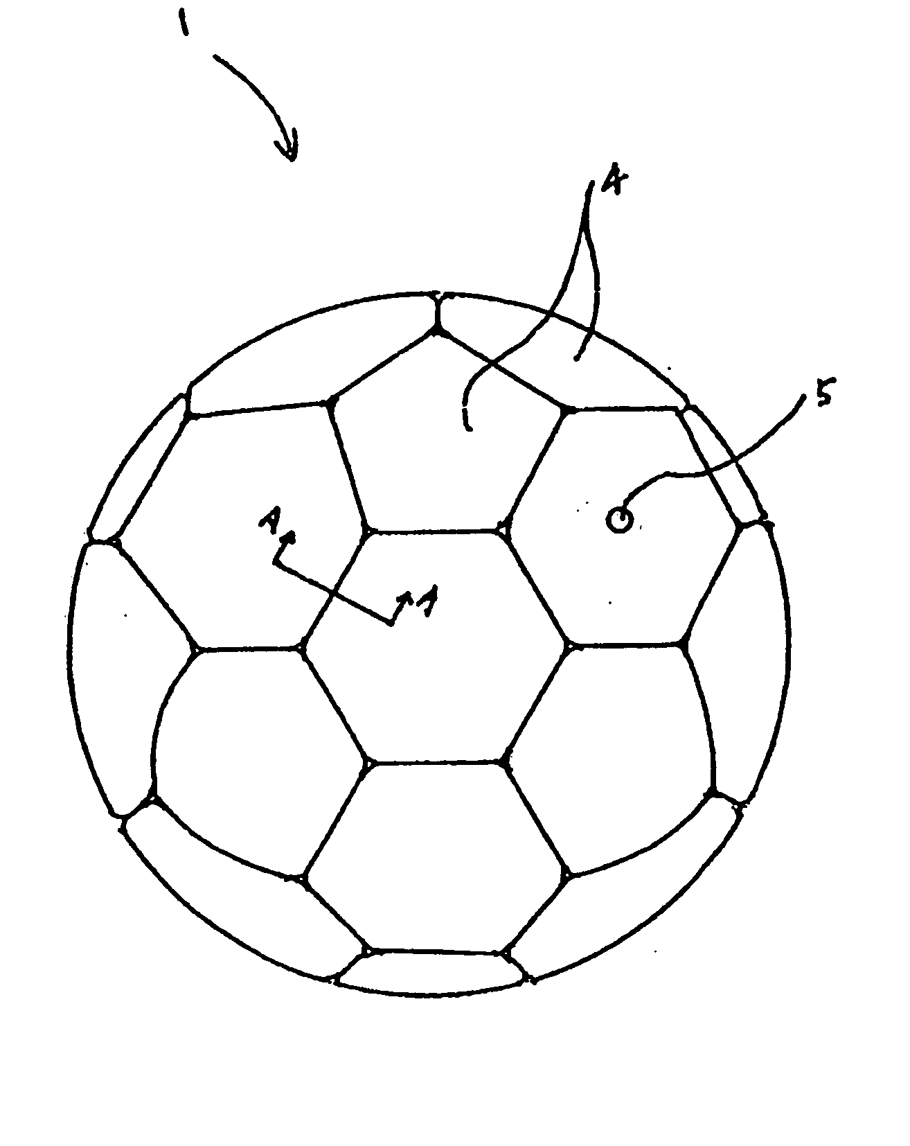 Panel of a ball for a ball game, a ball, and methods of making the same
