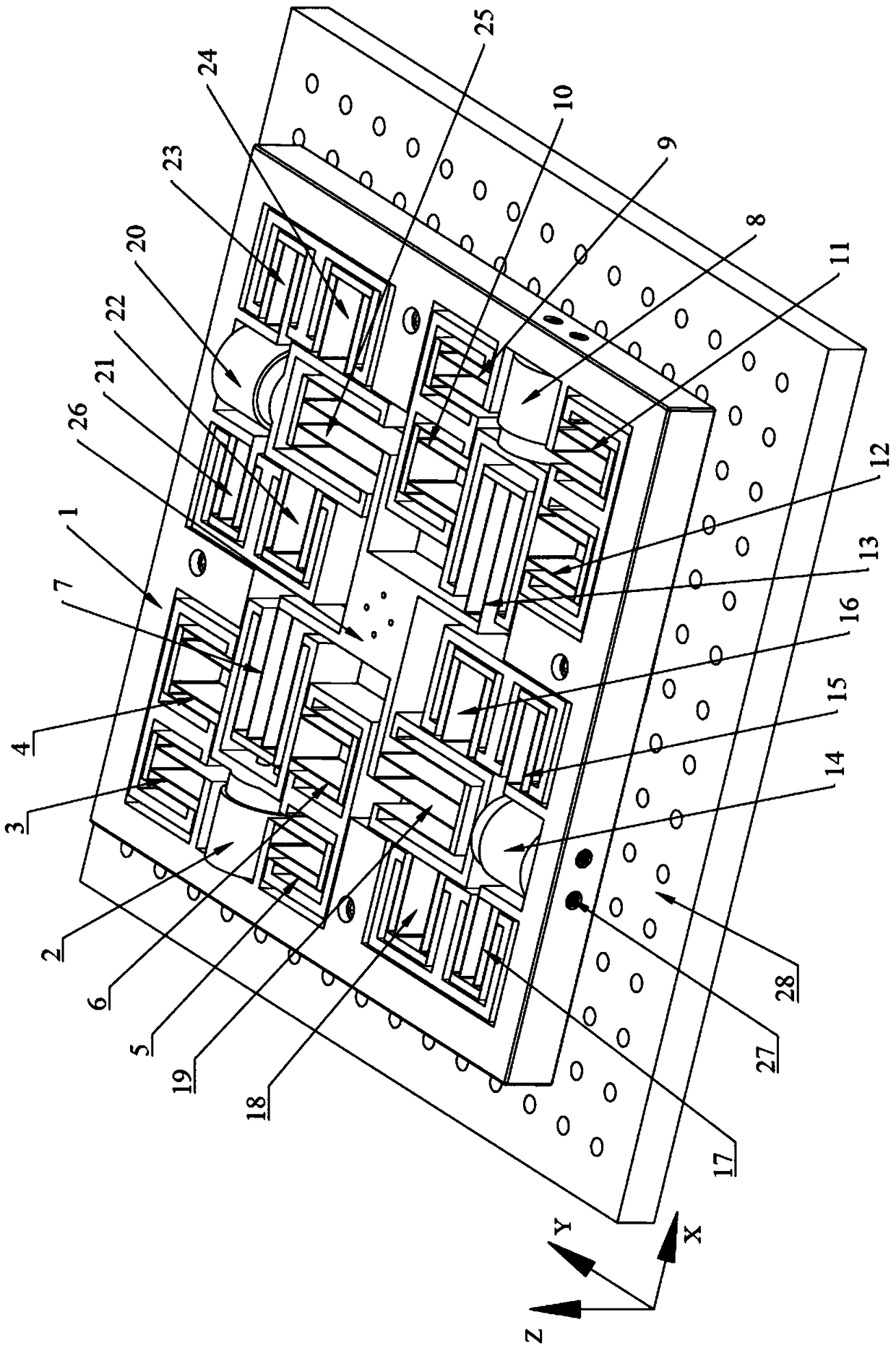 A multi-drive three-degree-of-freedom leaf spring micro-nano operating platform and method