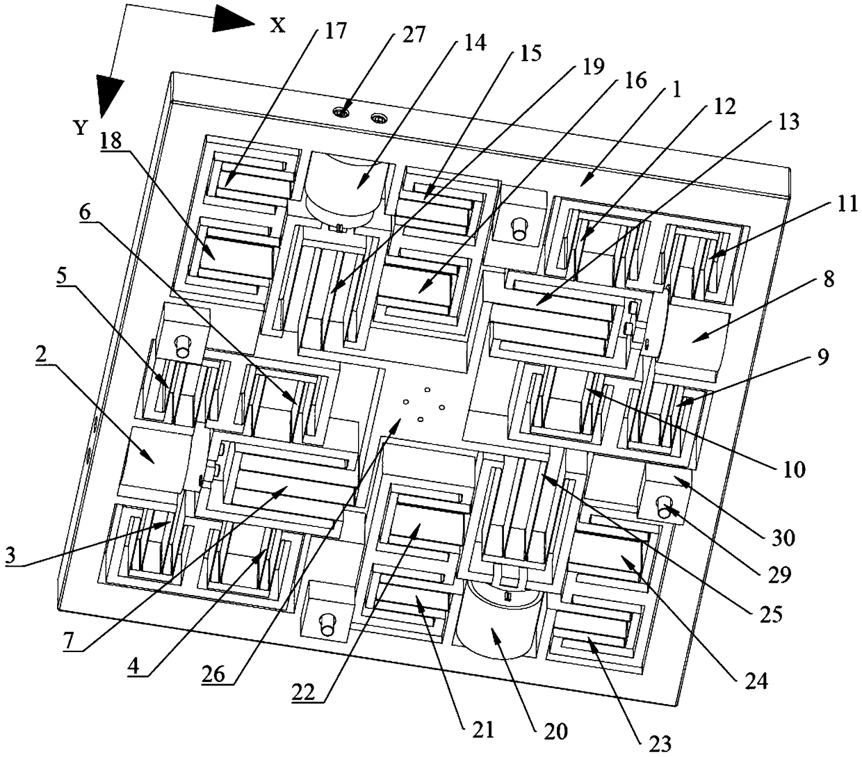 A multi-drive three-degree-of-freedom leaf spring micro-nano operating platform and method