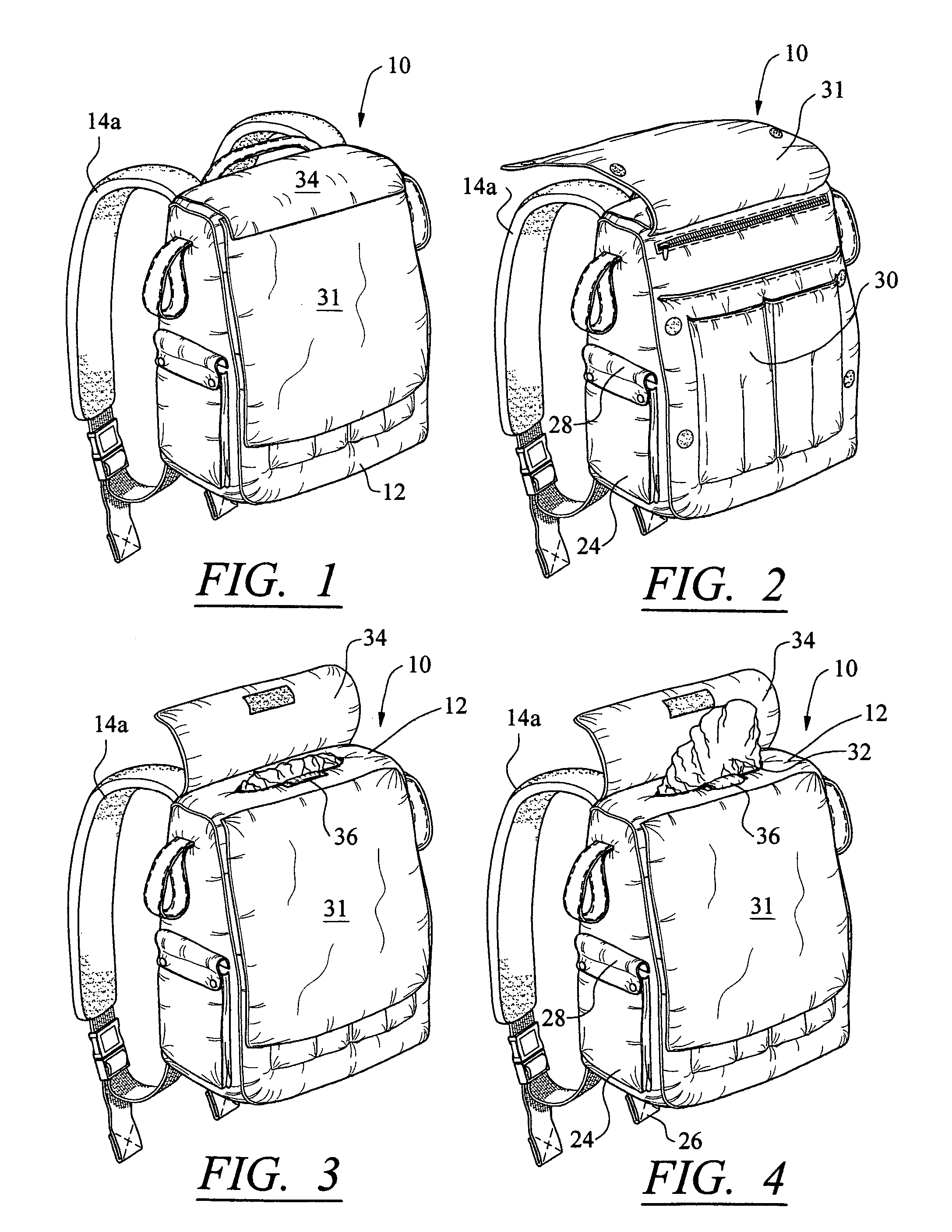 Backpack, pouch or clothing with integral raingear