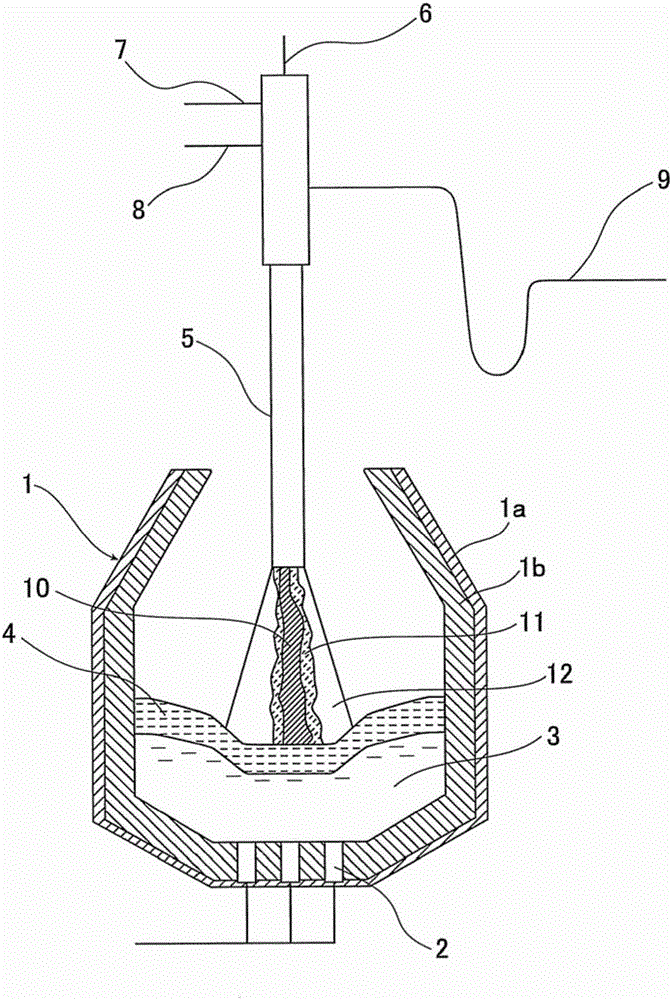 Powder blowing lance and method for refining molten iron using the powder blowing lance