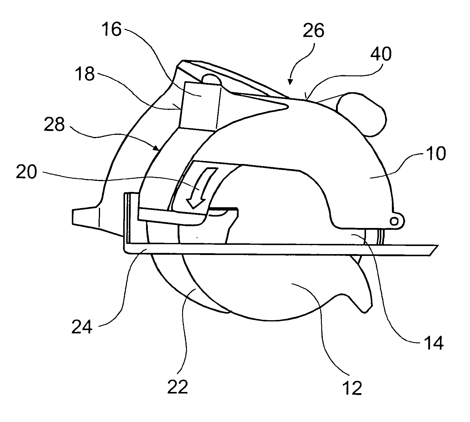 Chip catcher and system comprised of a chip catcher and a safety guard for a power tool