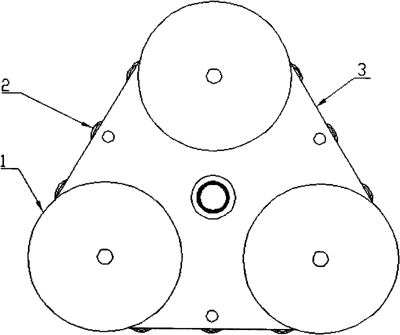 Triangular caterpillar wheel