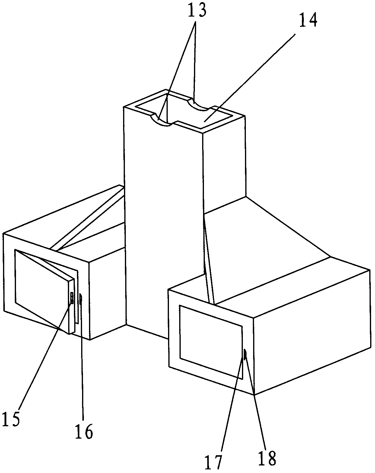 Square tube type vehicle support with toolrooms