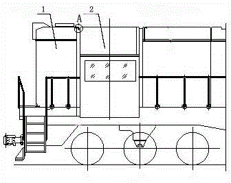 Novel module connecting structure of locomotive