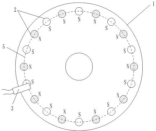 Power-assisted bicycle provided with sensor with uniformly distributed magnetic blocks on motor casing