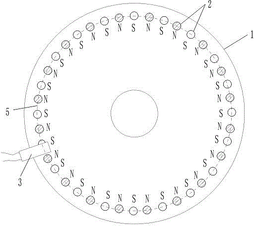 Power-assisted bicycle provided with sensor with uniformly distributed magnetic blocks on motor casing