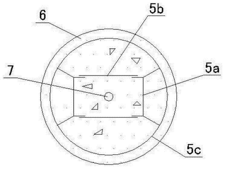 Combined supporting construction method of two rows of grouting piles and pull anchoring and shotcreting layer