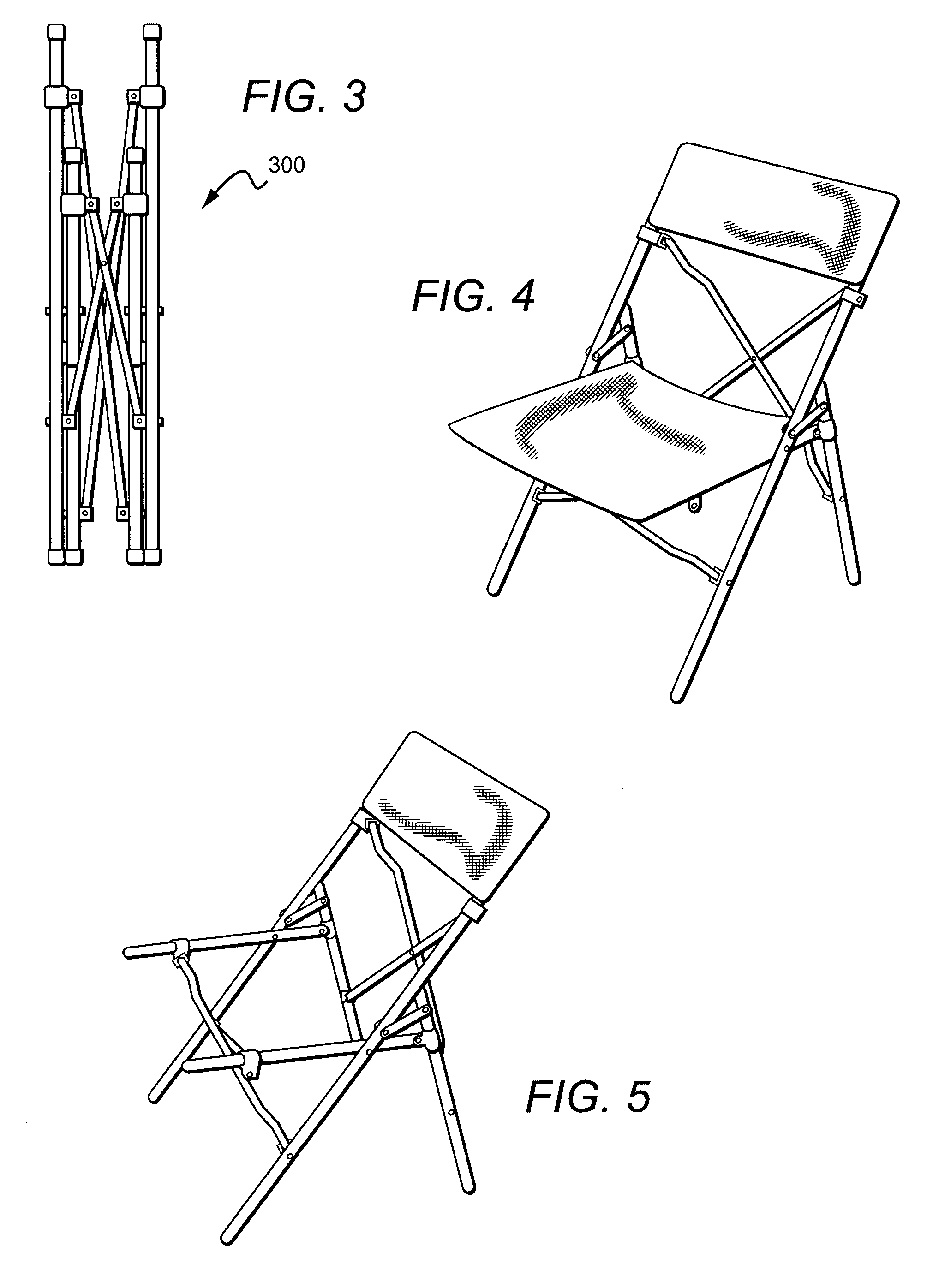 Collapsible chair with tensioned seat