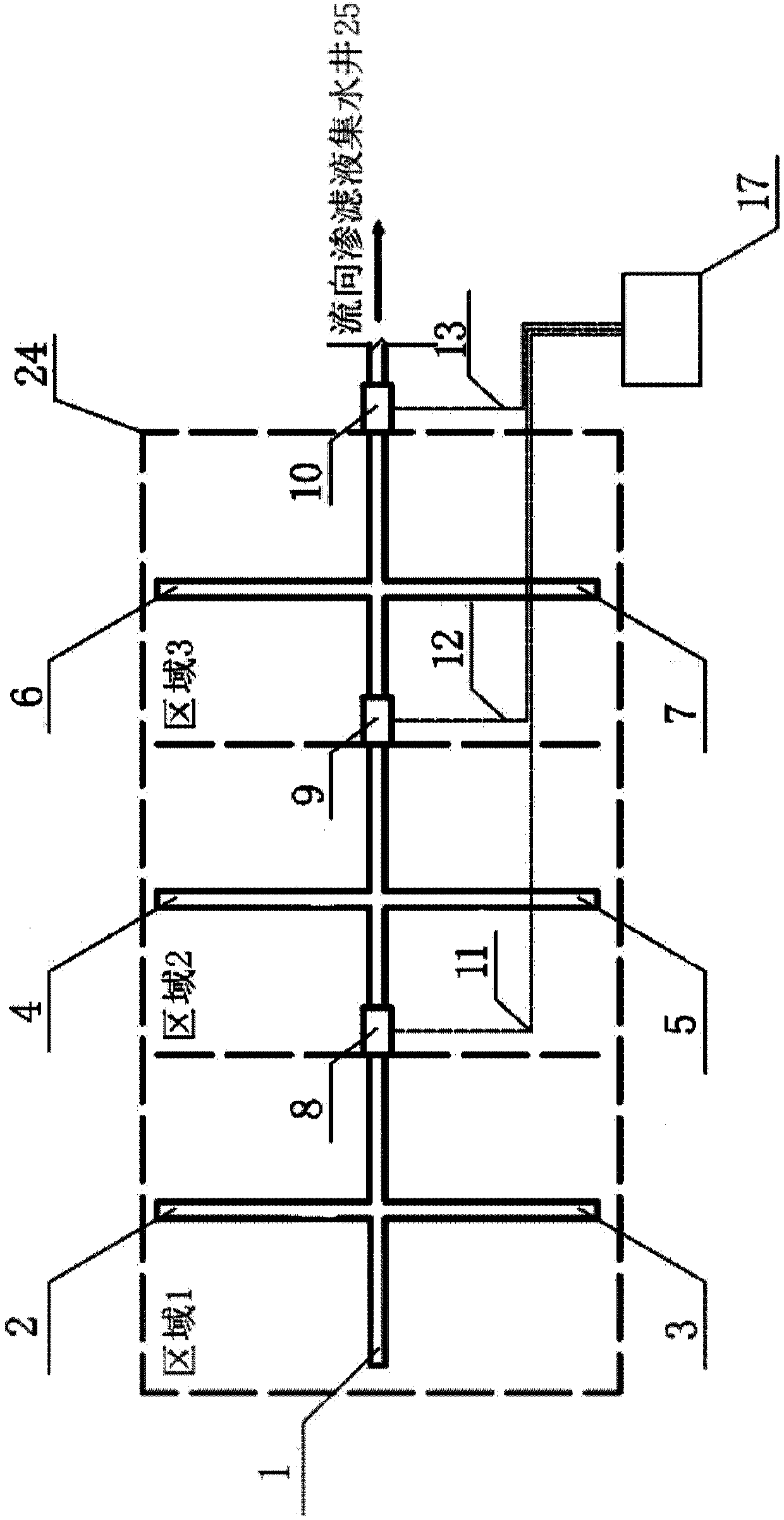 Landfill isolating membrane seepage block detection method and device