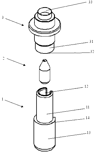 Component of ceramic ferrule and metal sleeve member and assembling method thereof